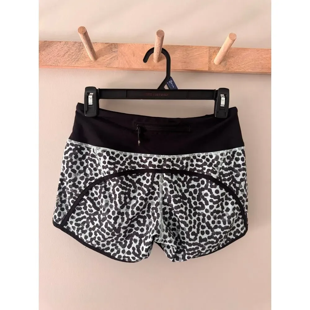 Lululemon Speed Up Short Size 2 Ace Spot Tranquil Blue Black 4